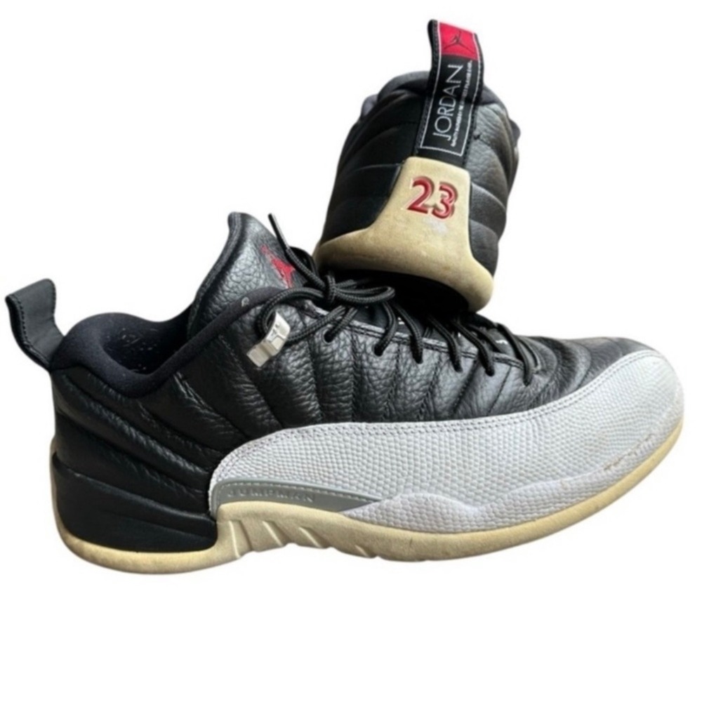 Jordan Sneakers Shoes 12 Retro Low Playoff Black White Red 308317-004 Mens 10.5